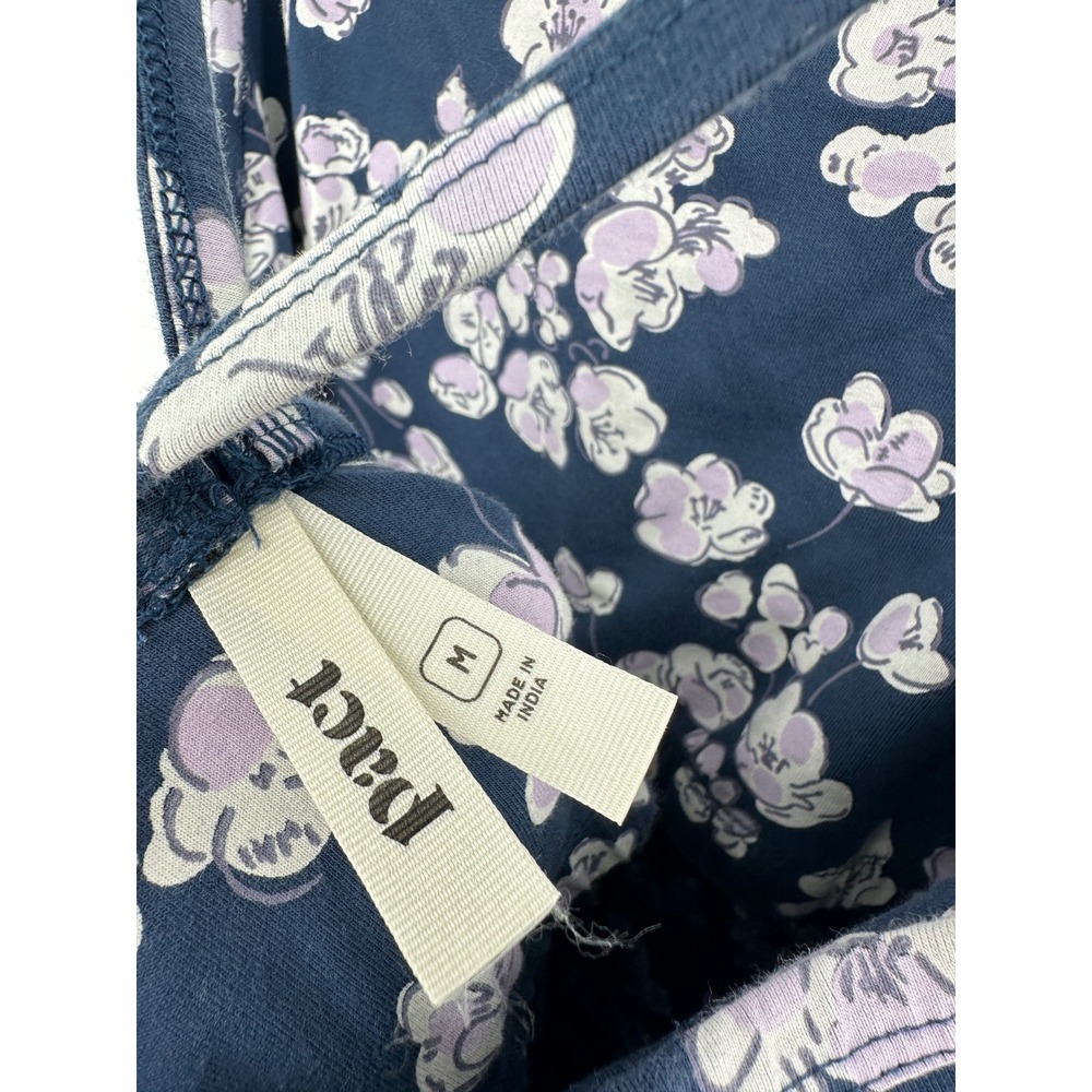 Pact Midi Dress Womens Medium Navy Blue Floral Organic Cotton Pockets Summer - Picture 6 of 10